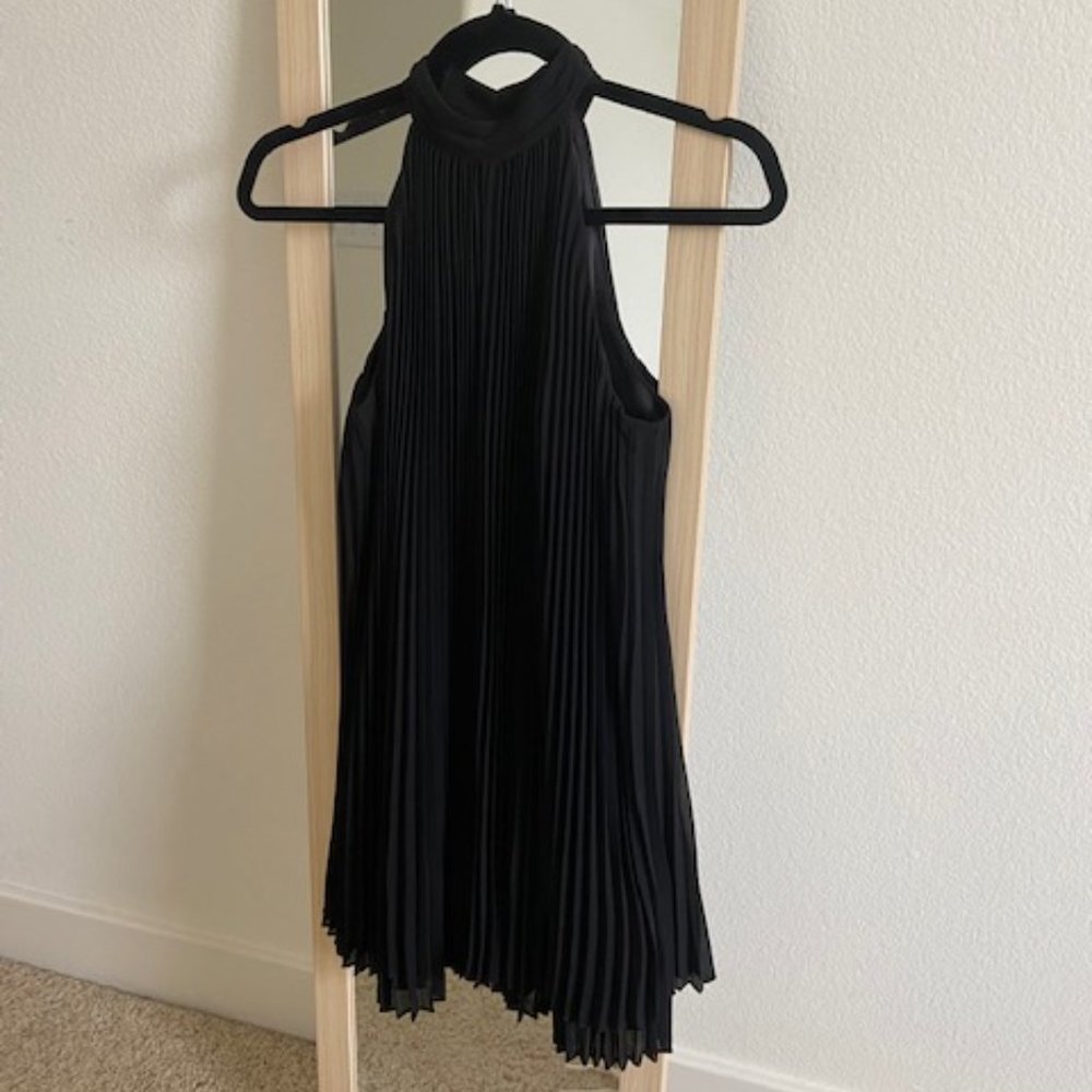 Guess Black Pleated Halter Dress